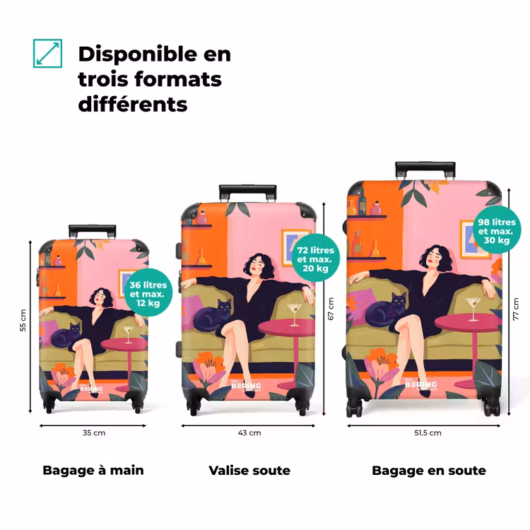 Valise - Femme - Chat - Intérieur - Moderne - Coloré — 1