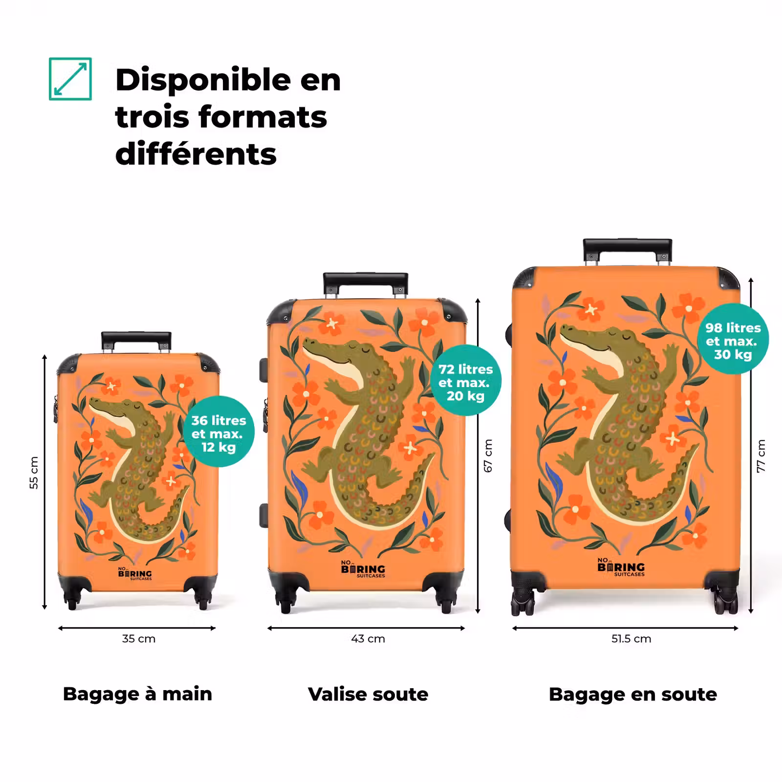 Valise - Animaux - Fleurs - Orange - Illustration - Nature — 1