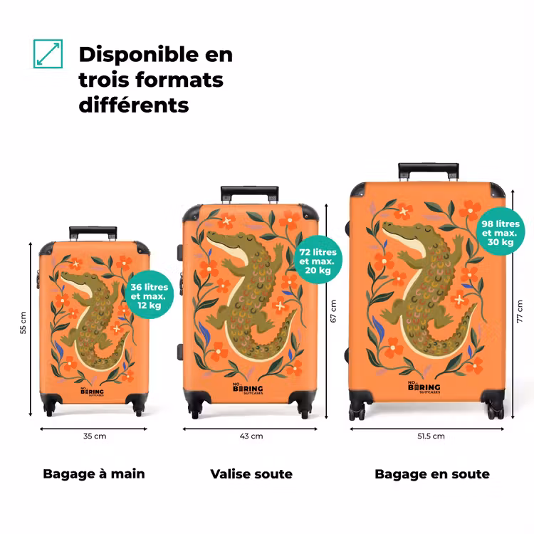 Valise - Animaux - Fleurs - Orange - Illustration - Nature — 1