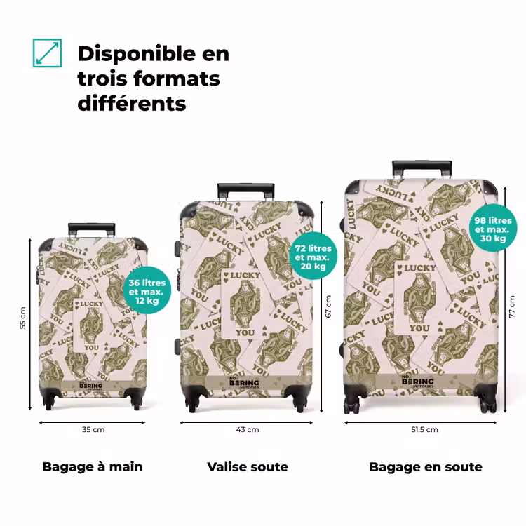 Valise - Cartes - Reine - Motif - Vert - Jeu — 1