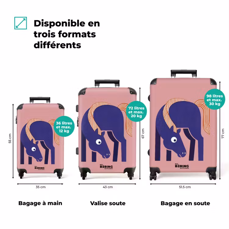 Valise - Cheval - Abstrait - Animaux - Moderne - Bleu — 1