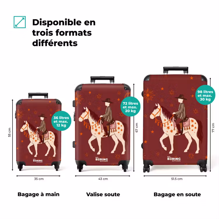 Valise - Cheval - Cavalier - Étoiles - Nuit - Illustration — 1
