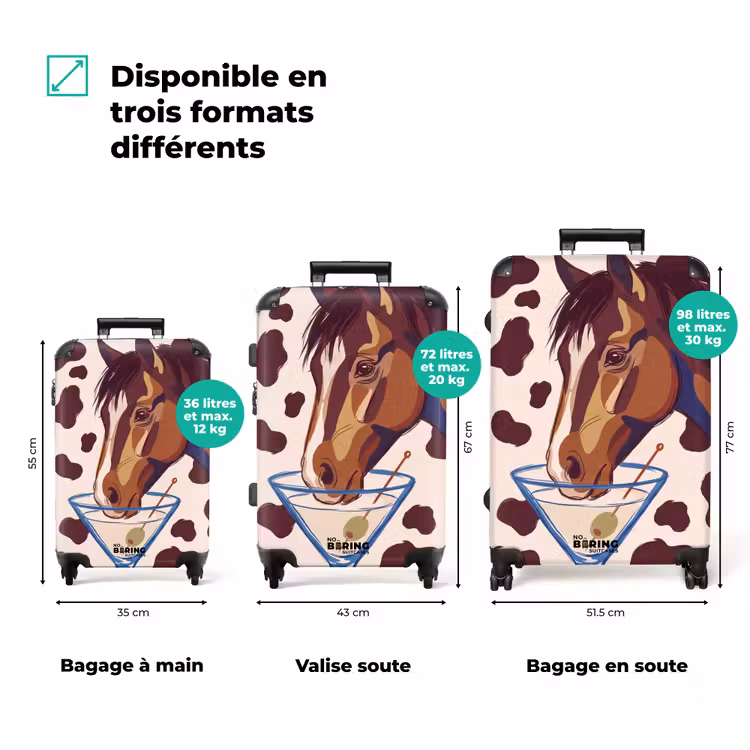 Valise - Cheval - Martini - Animaux - Abstrait - Marron — 1