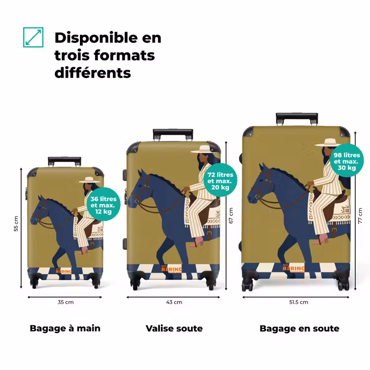Valise - Femme - Cheval - Équitation - Moderne - Abstrait — 1