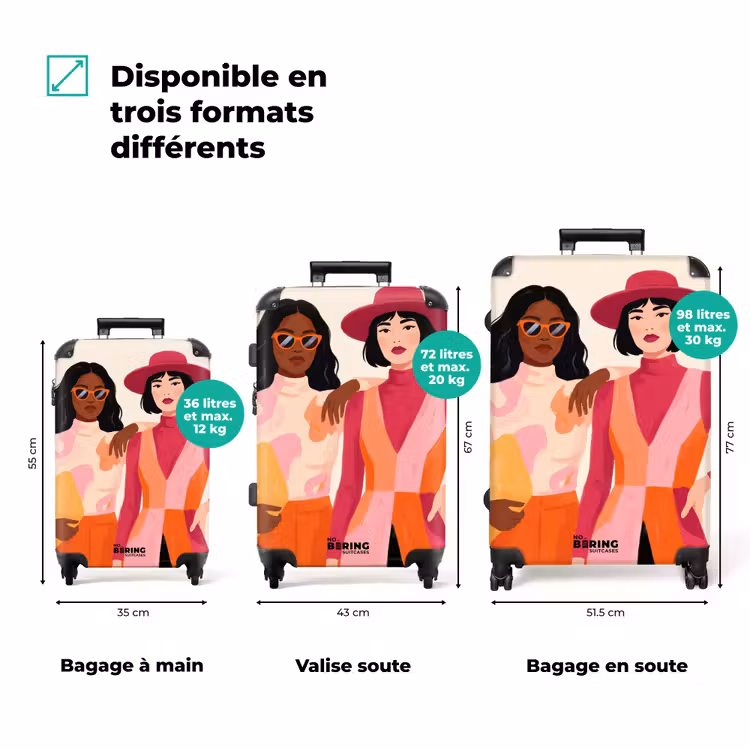 Valise - Femme - Deux - Mode - Abstrait - Coloré — 1