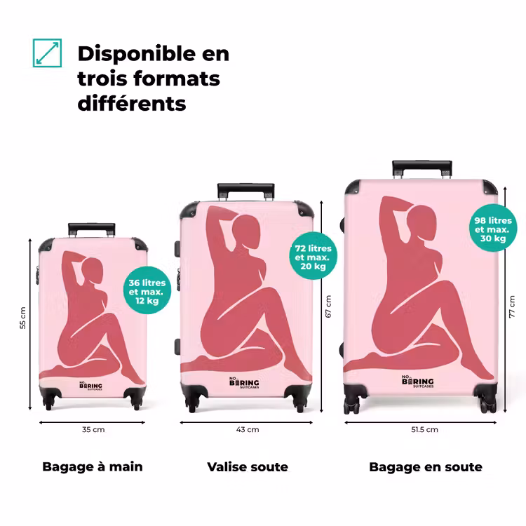 Valise - Femme - Silhouette - Abstrait - Moderne - Rose — 1