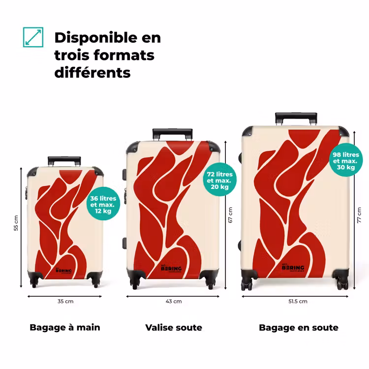 Valise - Femme - Silhouette - Abstrait - Moderne - Rouge — 1