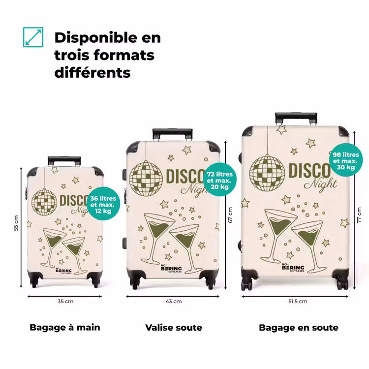 Valise - Fête - Discothèque - Boissons - Illustration - Vert — 1