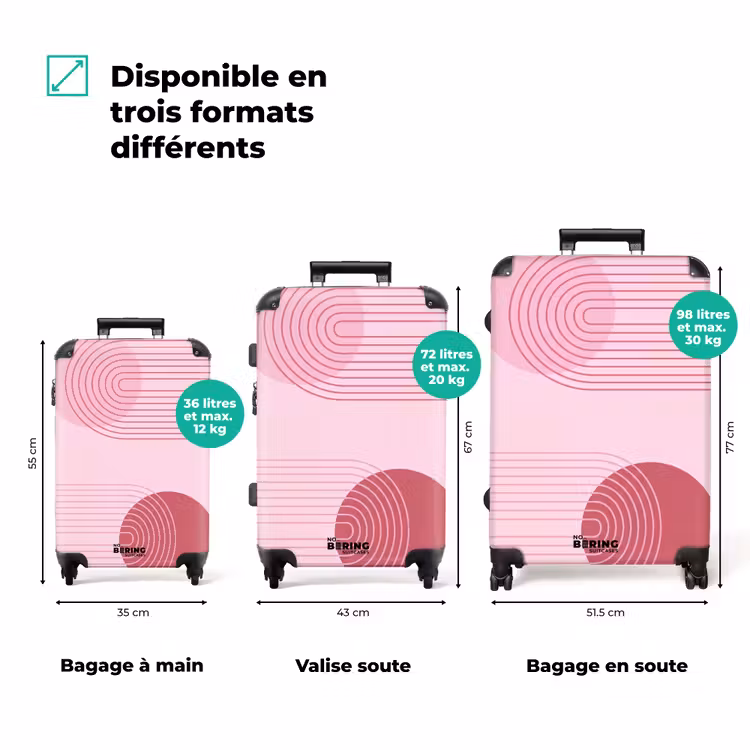 Valise - Formes - Lignes - Minimaliste - Rose — 1