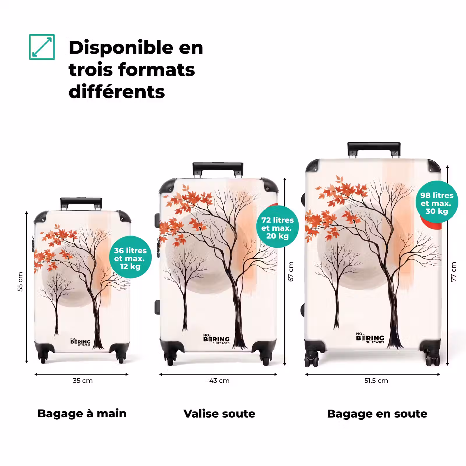Valise - Arbre - Rouge - Abstrait — 1