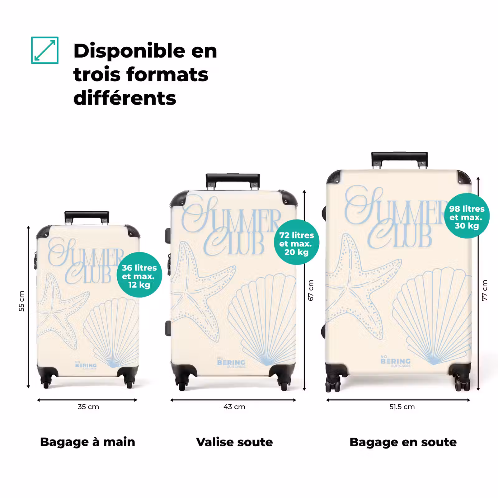 Valise - Coquillages - Blanc - Bleu — 1