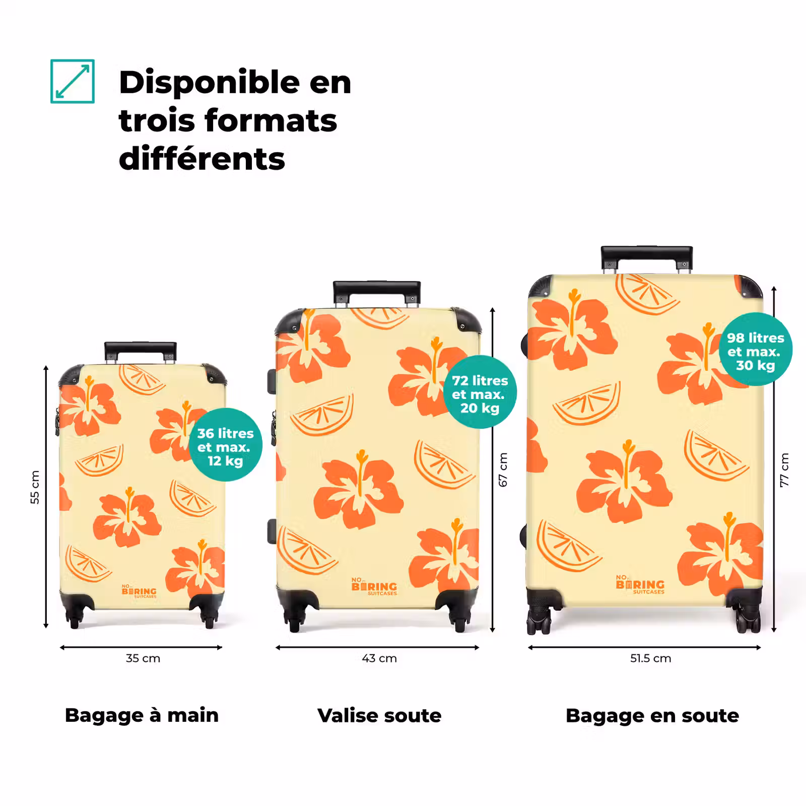 Valise - Fleurs - Orange - Agrumes — 1
