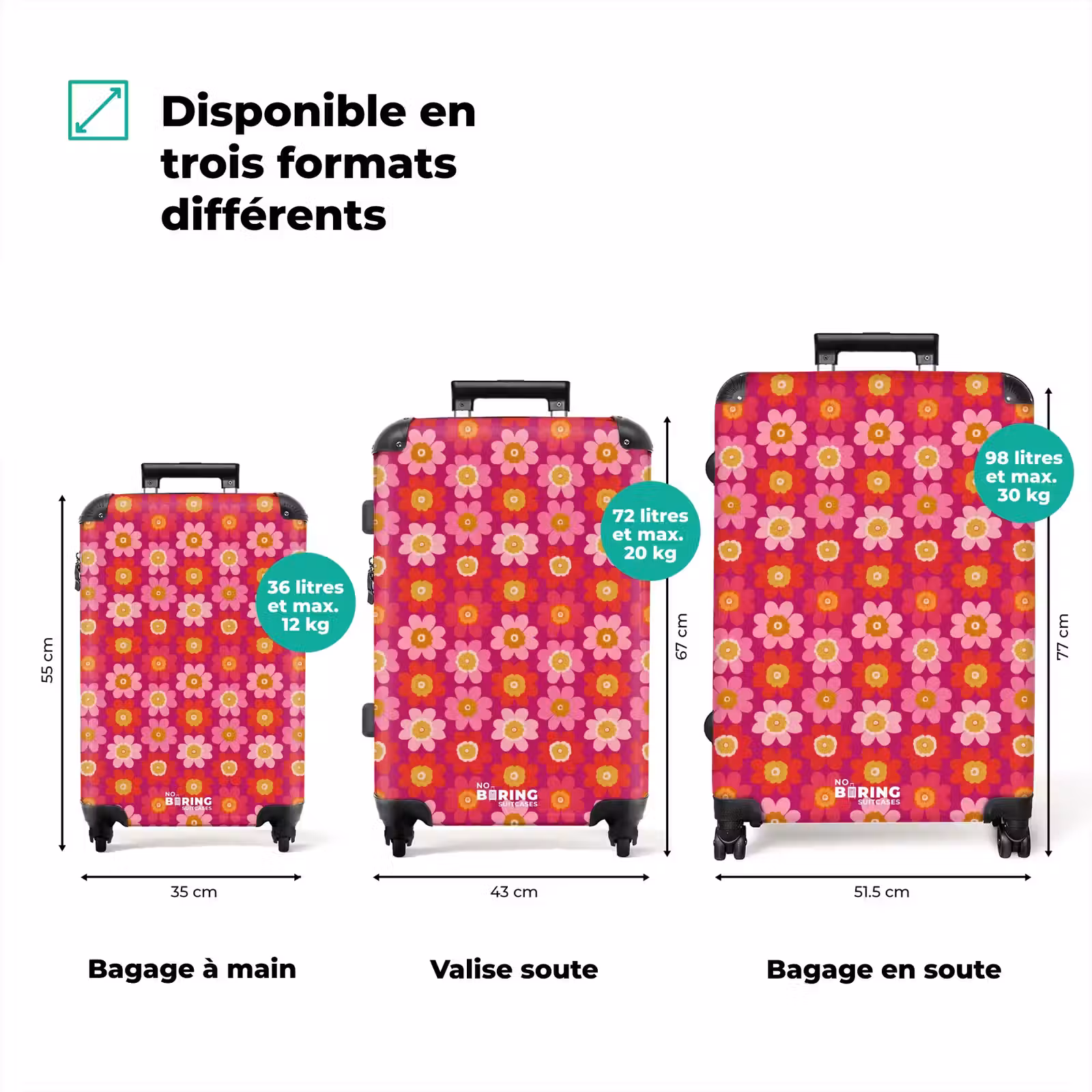 Valise - Fleurs - Rétro - Coloré — 1