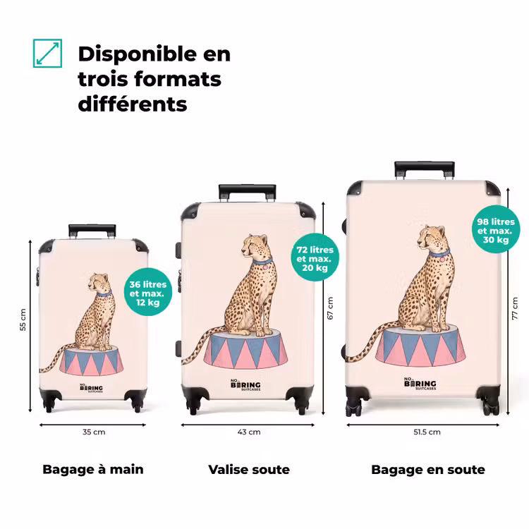 Valise - Animaux - Cirque - Illustration - Vintage - Rose — 1