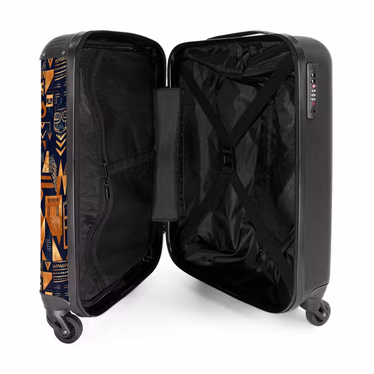 Valise - Bleu nuit - Cuivre - Tribal - Masques — 5