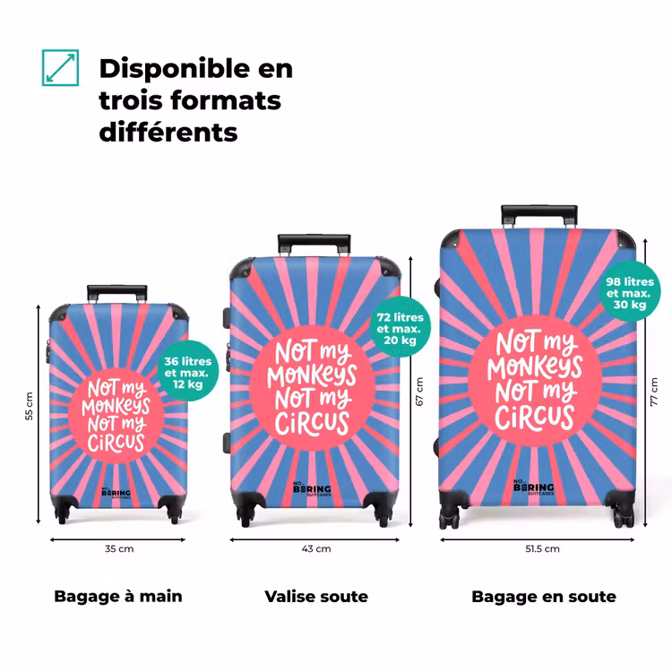 Valise - Citation - Graphisme - Abstrait - Rose - Bleu — 1
