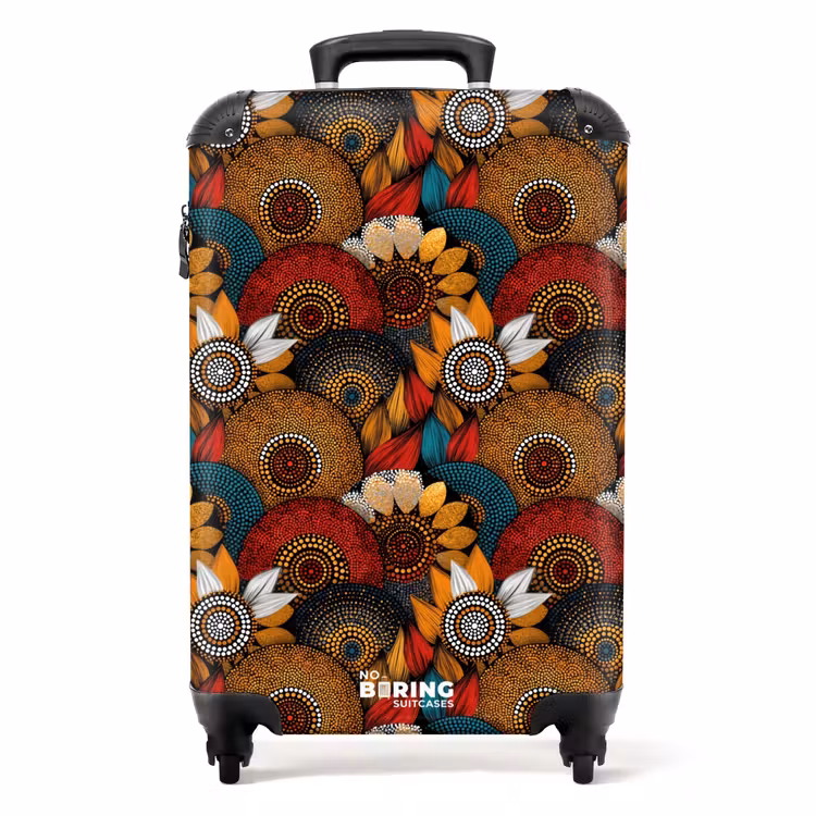 Valise - Coloré - Aborigène - Peinture à pois - Botanique - Motif — 1