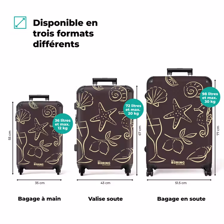 Valise - Coquillages - Marron - Jaune — 1
