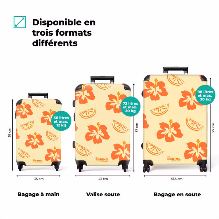 Valise - Fleurs - Orange - Agrumes — 1