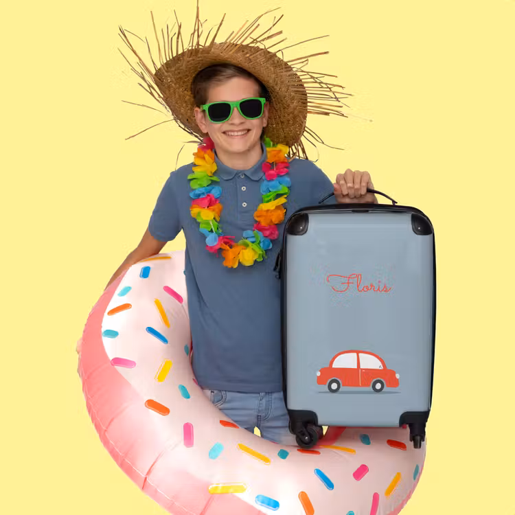 Valise - Voiture Rouge sur Fond Bleu — 2