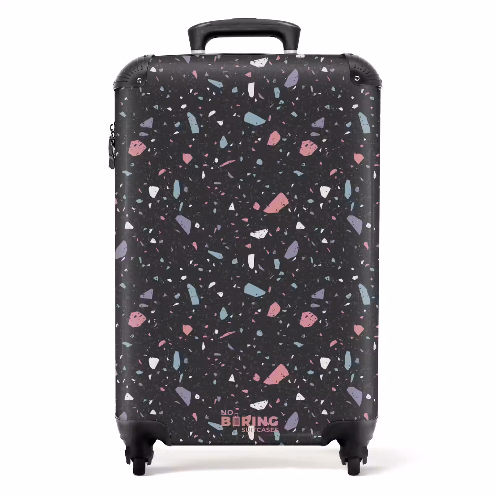 Valise - Motif terrazzo noir et pastel — 1