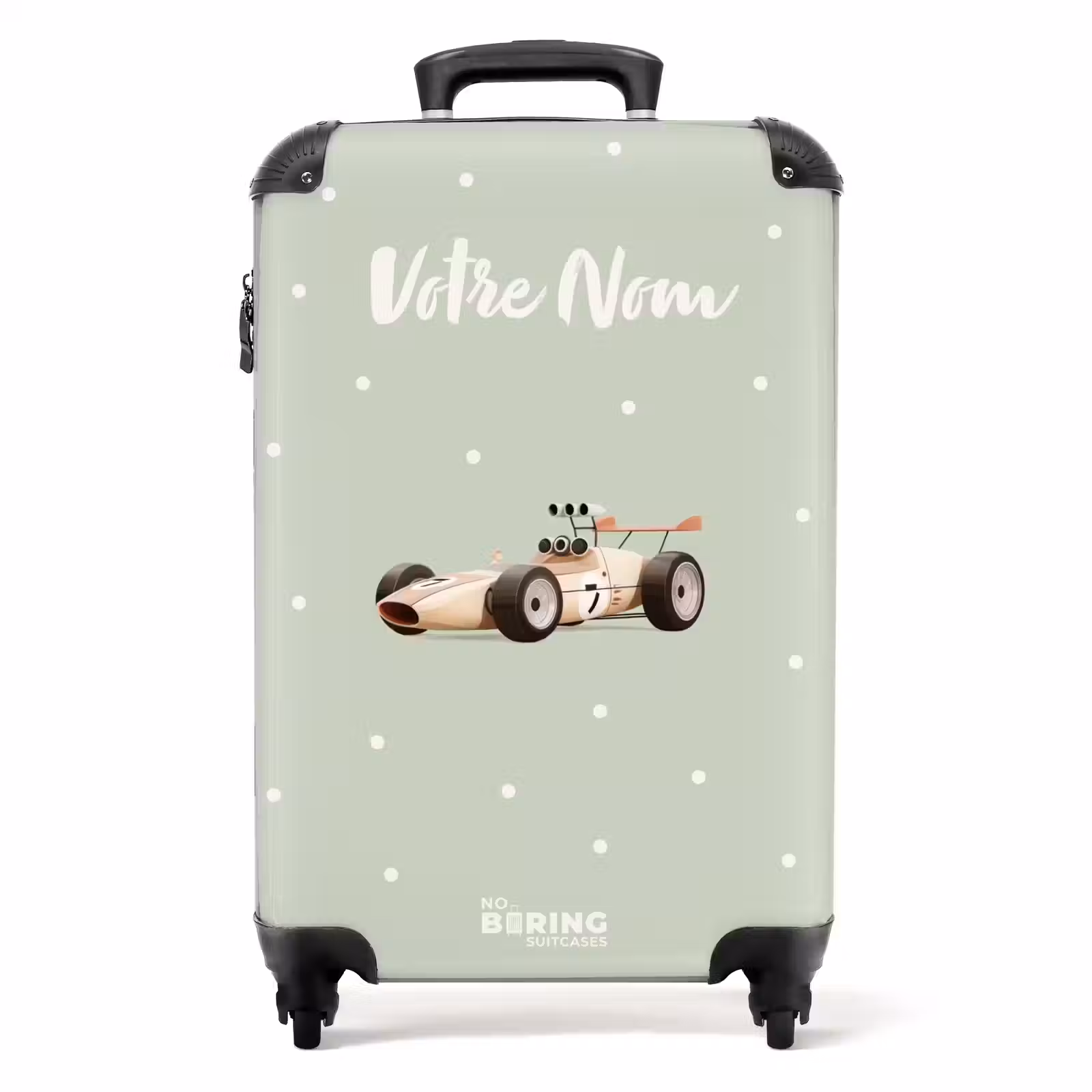 Valise avec nom -Voiture de Course à Pois — 1