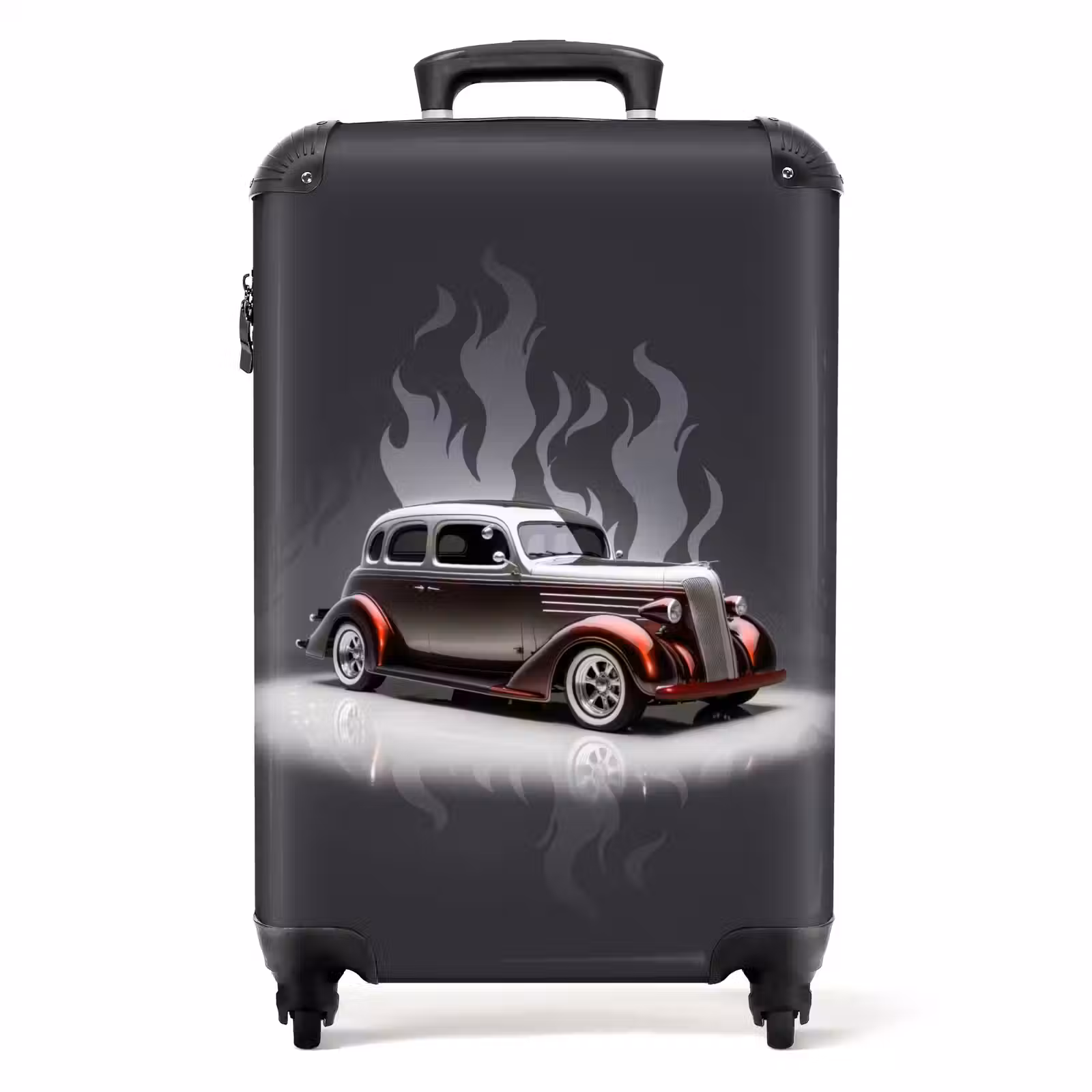 Valise - Voiture grise avec flammes grises — 1