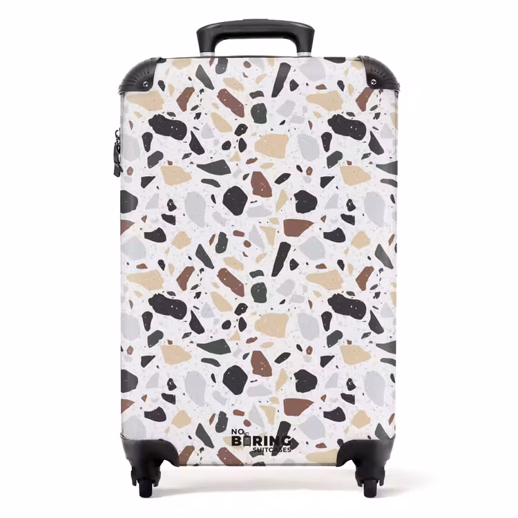 Valise - Motif de couleur naturelle Terrazzo — 1
