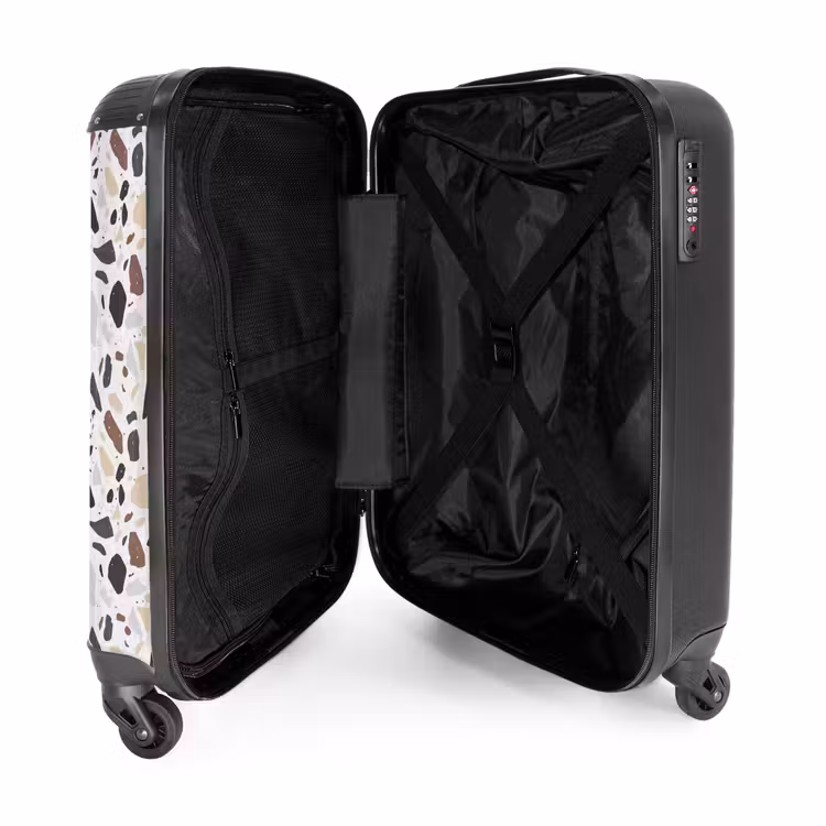 Valise - Motif de couleur naturelle Terrazzo — 4
