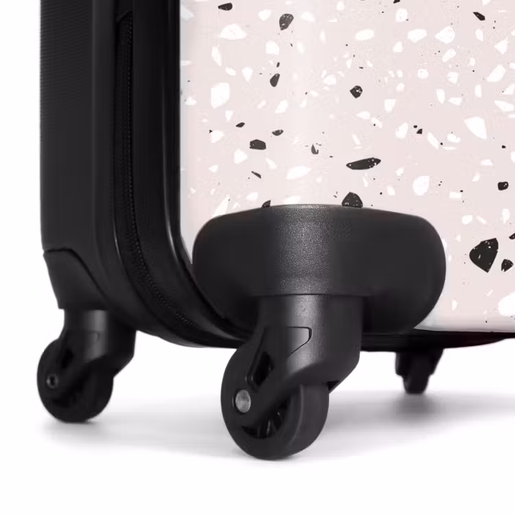 Valise - Motif terrazzo beige avec noir et blanc — 6