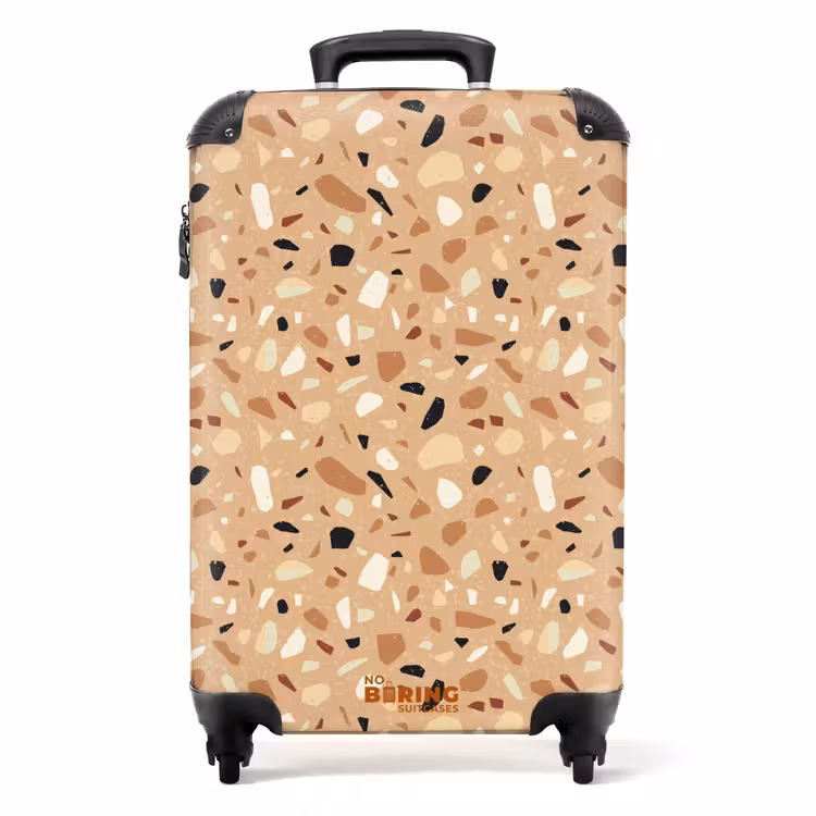 Valise - Motif terrazzo brun coloré — 1