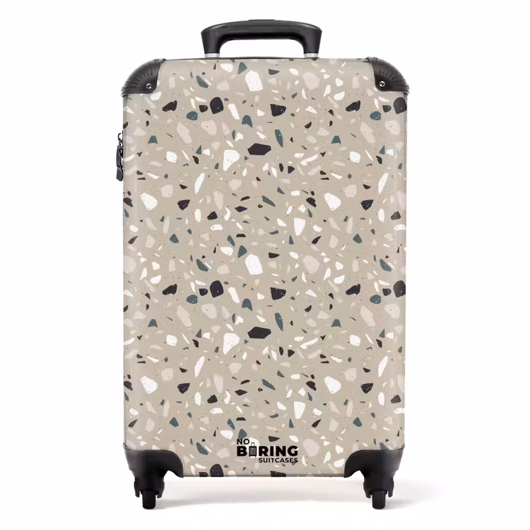 Valise - Motif Terrazzo coloré gris vert — 1