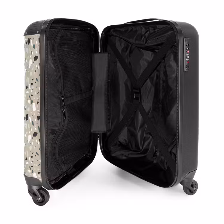 Valise - Motif Terrazzo coloré gris vert — 4