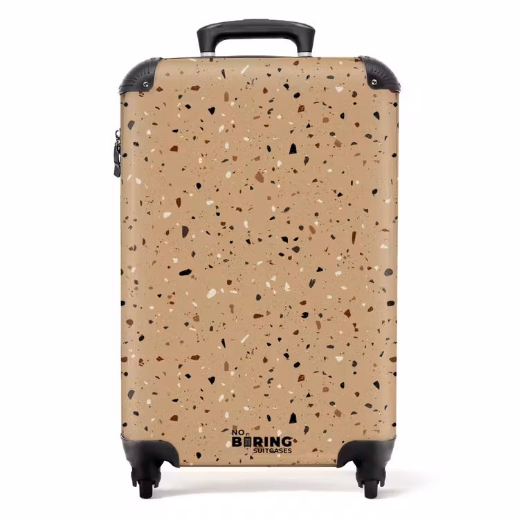 Valise - Motif Terrazzo multicolore beige — 1
