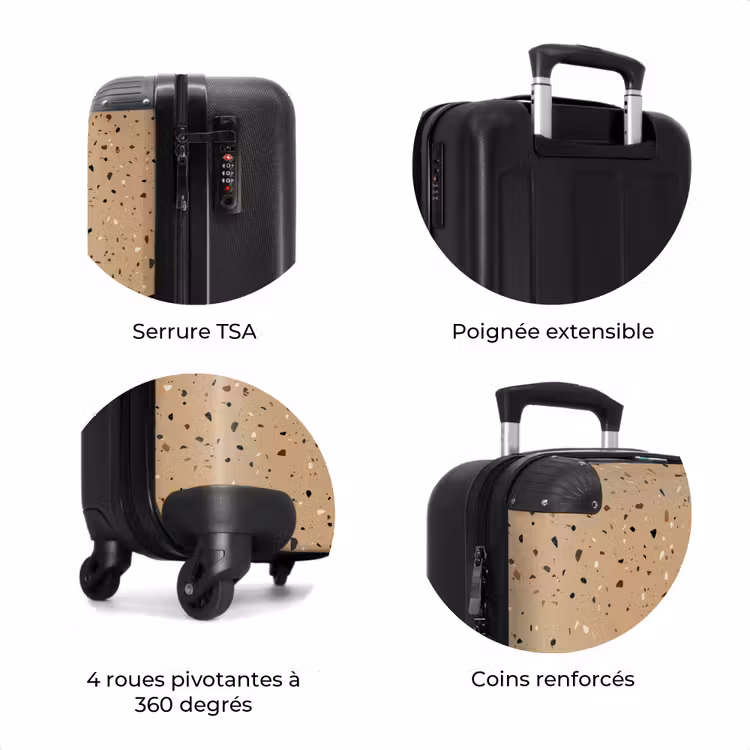 Valise - Motif Terrazzo multicolore beige — 7