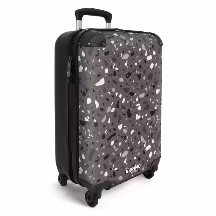Valise - Motif Terrazzo multicolore gris foncé — 2