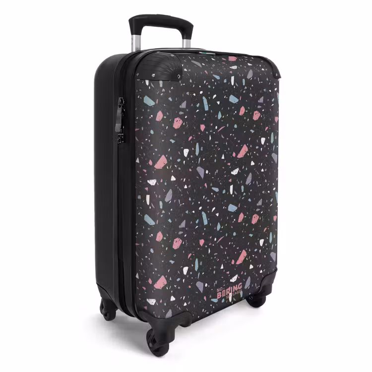 Valise - Motif terrazzo noir et pastel — 2