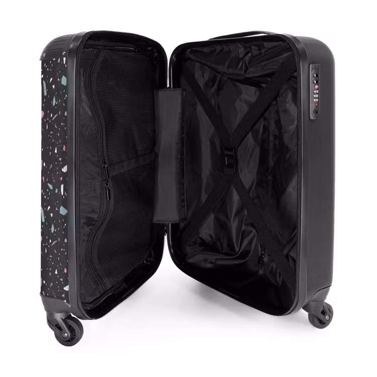 Valise - Motif terrazzo noir et pastel — 4