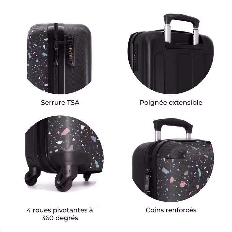 Valise - Motif terrazzo noir et pastel — 7