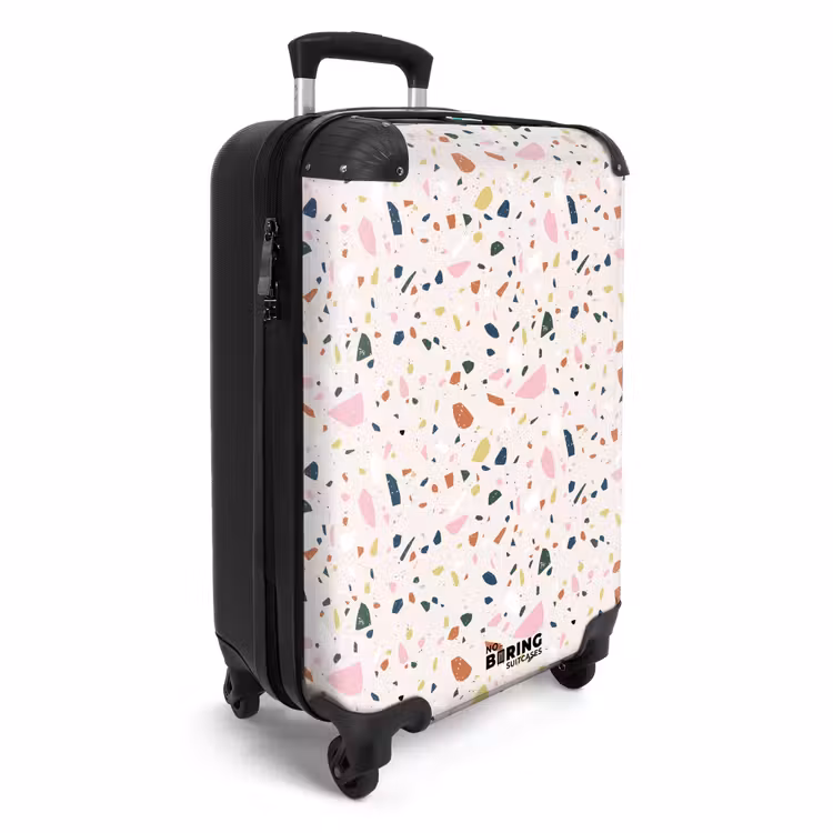 Valise - Motif Terrazzo rose clair coloré — 2