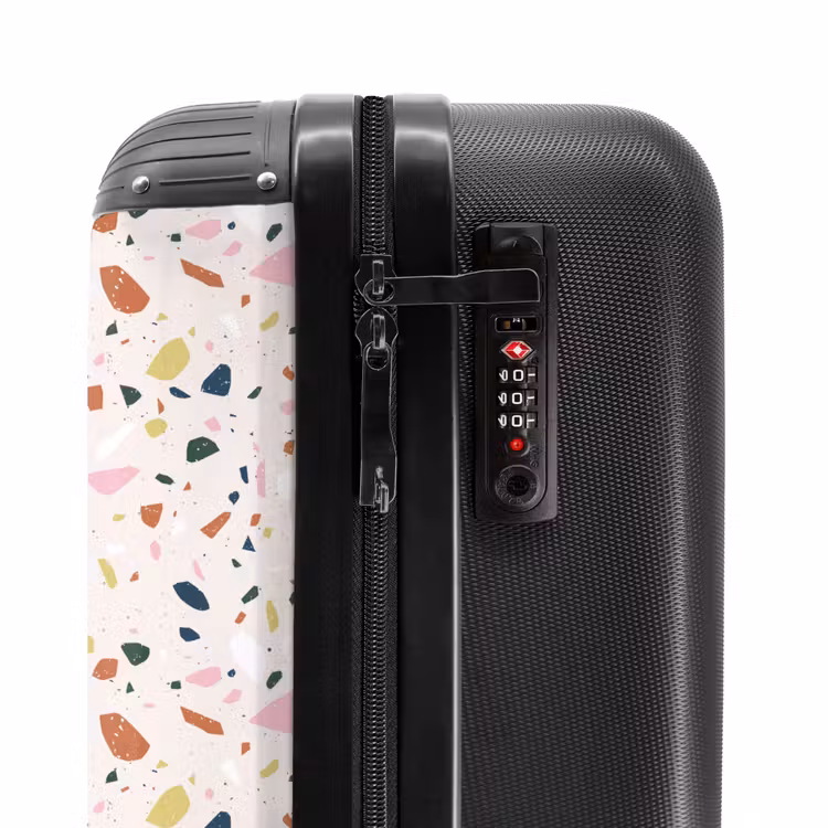 Valise - Motif Terrazzo rose clair coloré — 5