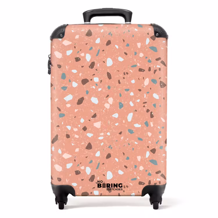 Valise - Motif Terrazzo rose multicolore — 1