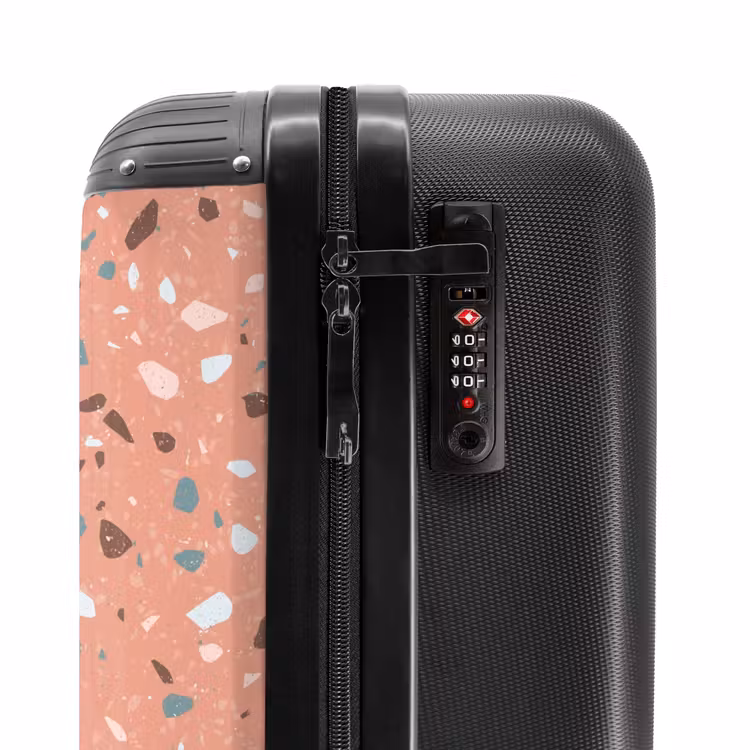 Valise - Motif Terrazzo rose multicolore — 5