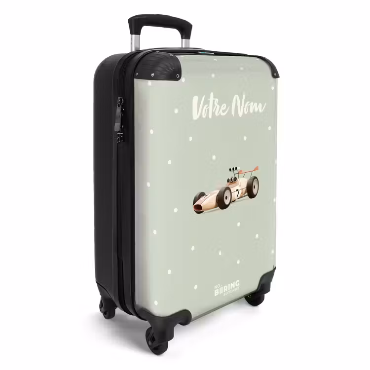 Valise avec nom -Voiture de Course à Pois — 6