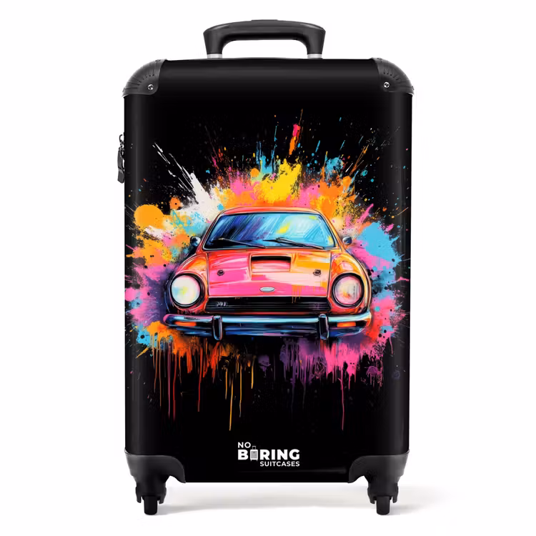 Valise - Voiture rose avec peinture colorée — 1