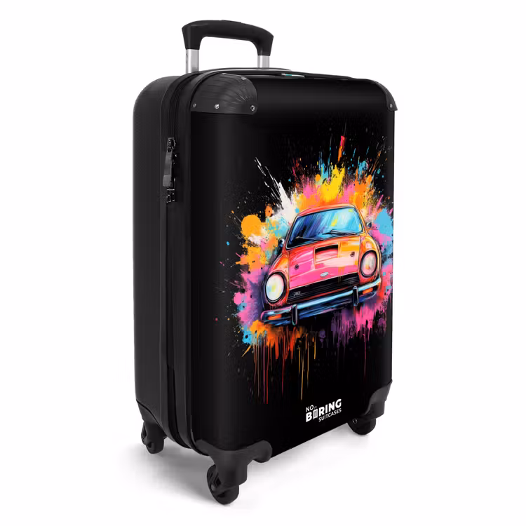 Valise - Voiture rose avec peinture colorée — 2