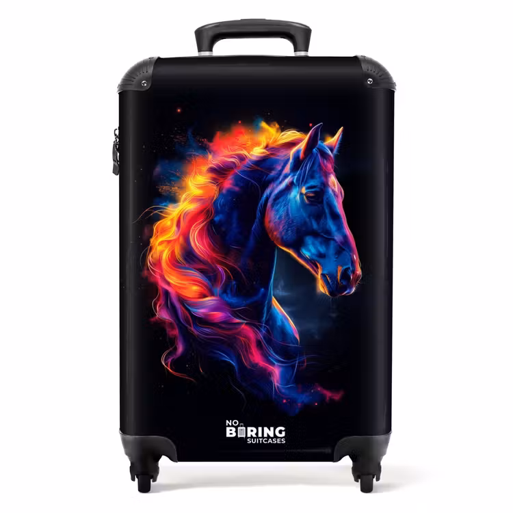 Valise - Vue latérale d'un cheval à la crinière ardente — 1