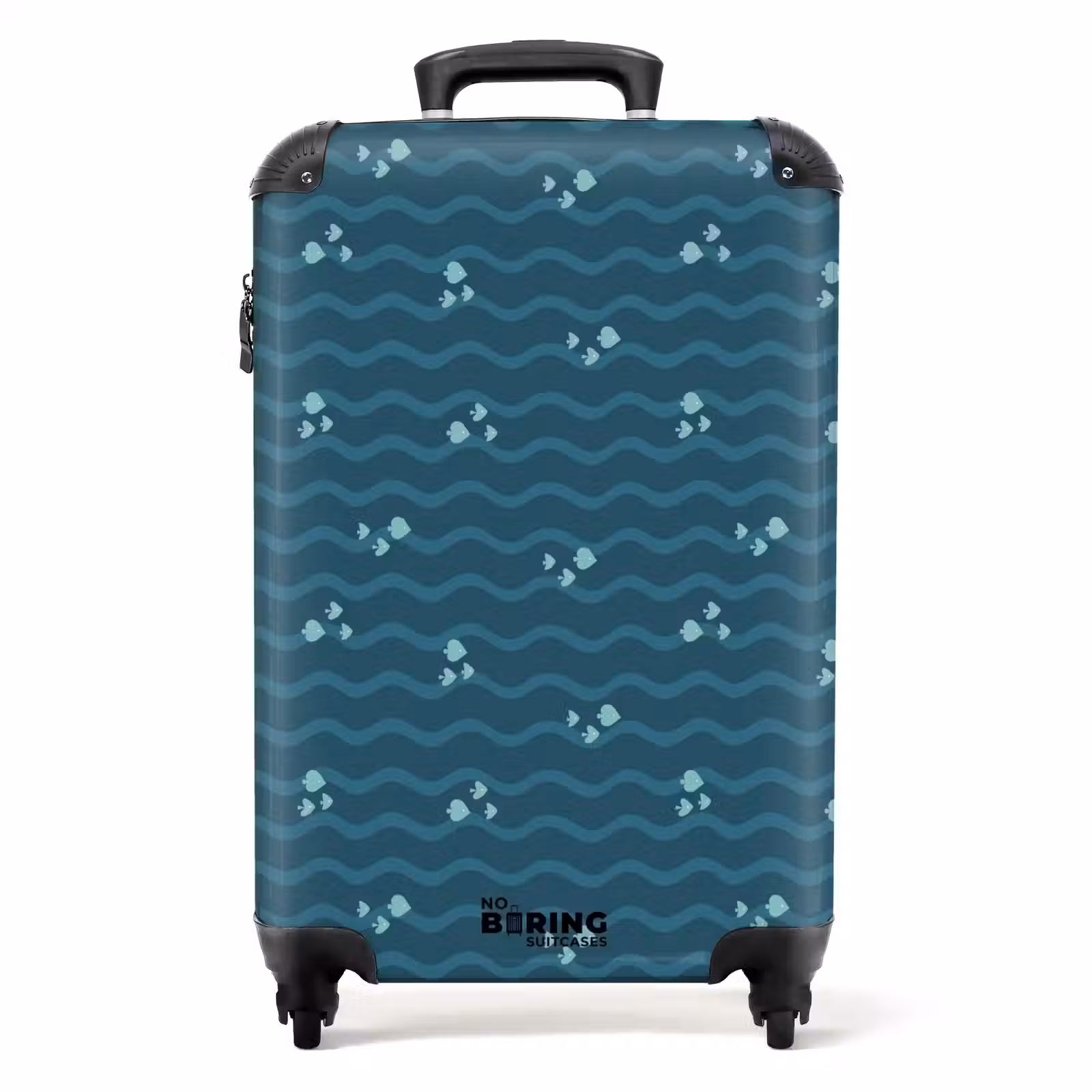 Valise - Mer avec motif de poisson vert bleu — 1