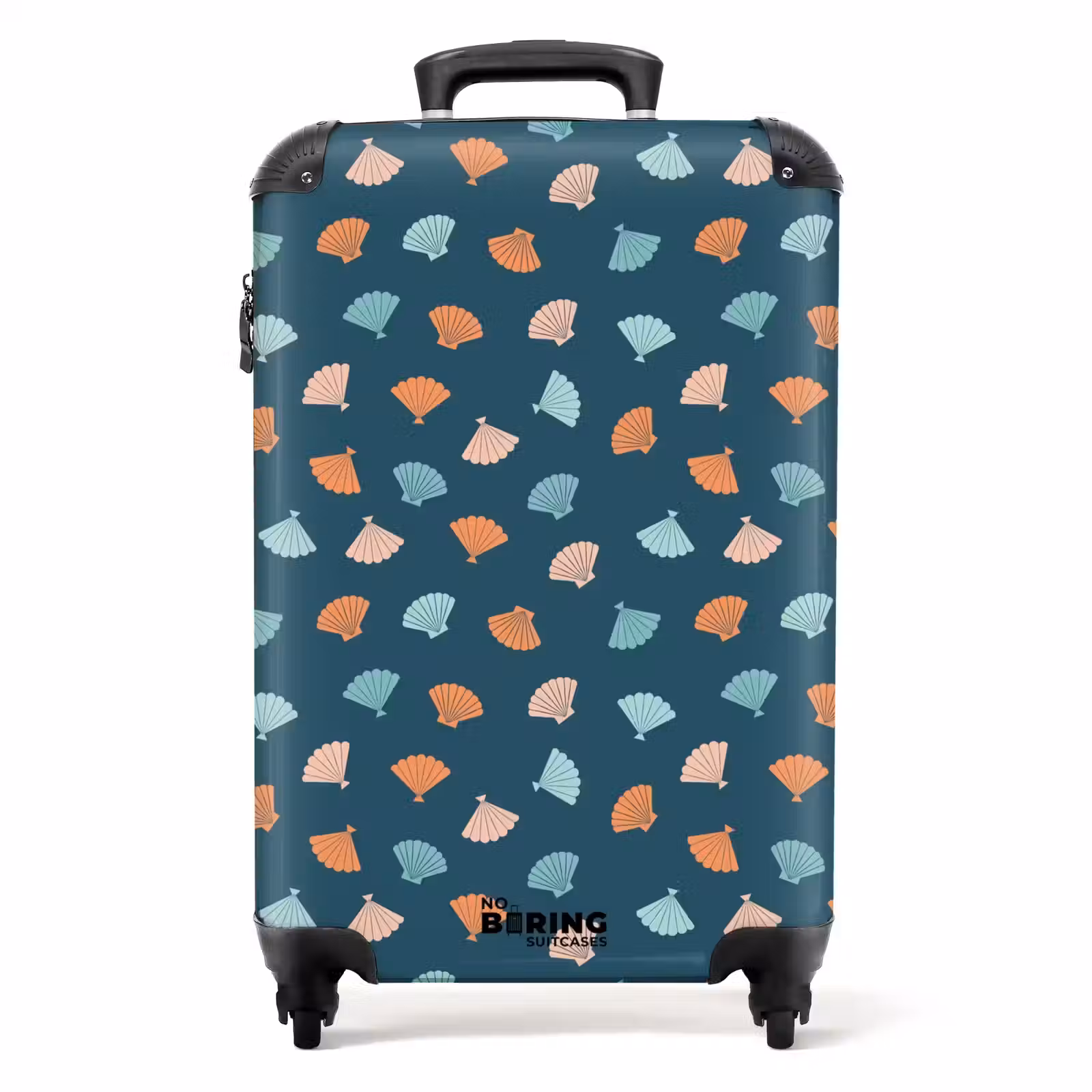 Valise - Motif de coquillages bleu orange — 1