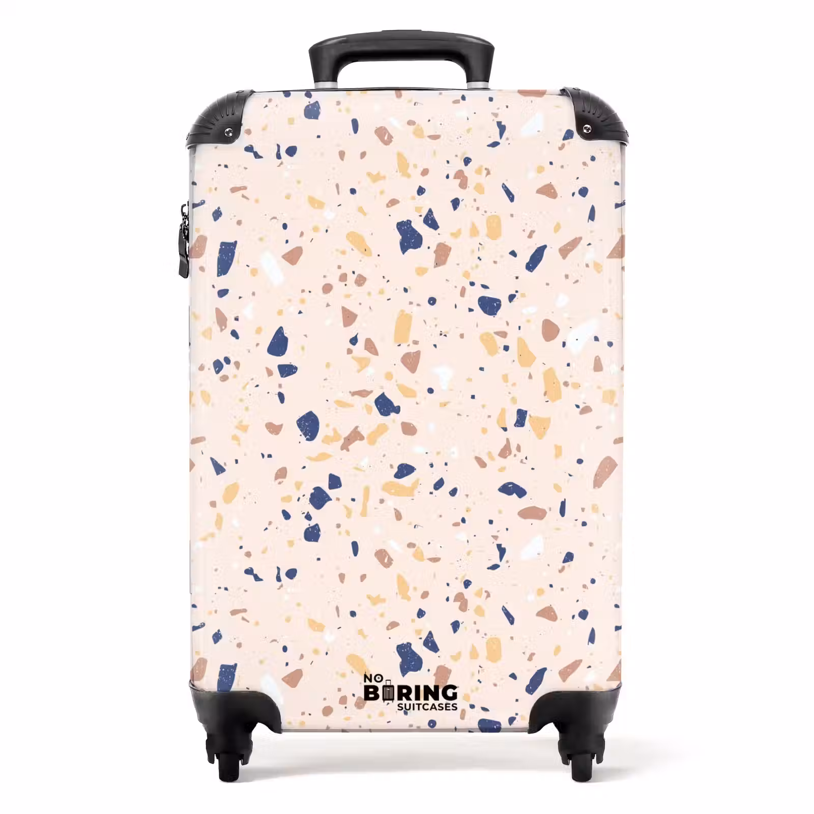 Valise - Motif Terrazzo bleu multicolore — 1